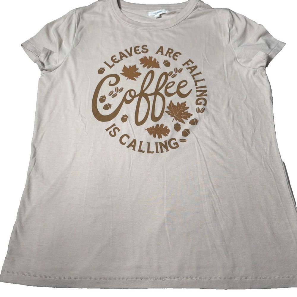 6T ~ Women's Med Maurice's Tan Basic Coffee Tee Casual